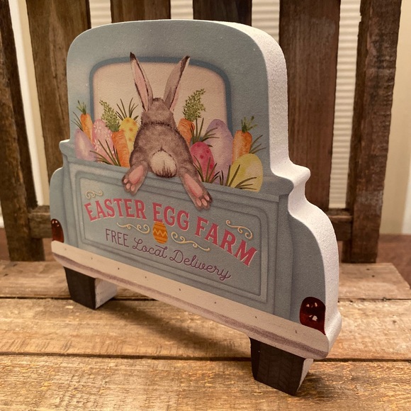 Vintage Farmhouse Easter Egg Farm Truck Sign, Easter Bunny Carrots & Easter Eggs - Picture 9 of 12
